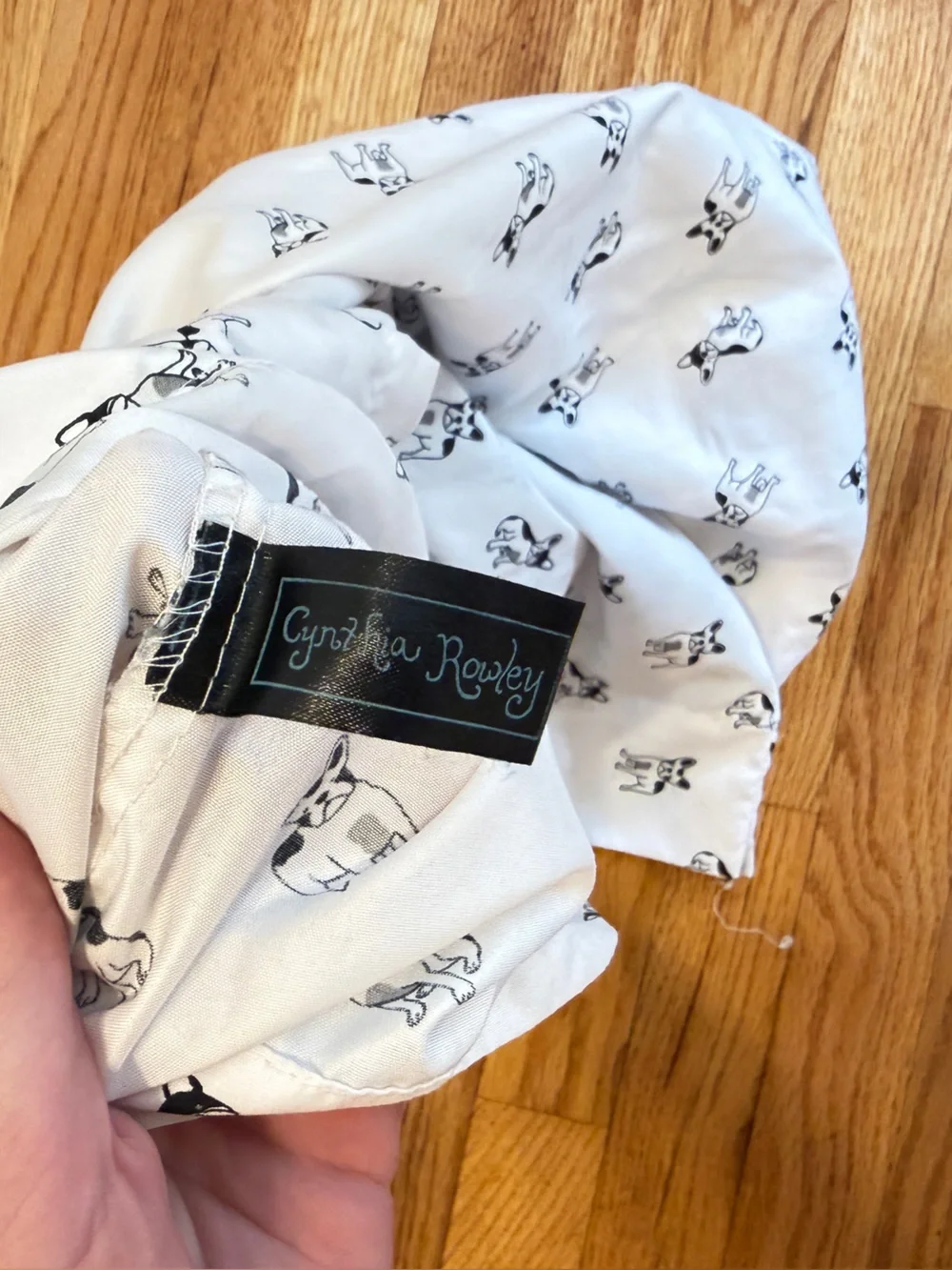 Cynthia Rowley Black and White Pillowcase Pair with Frenchie French Bulldog